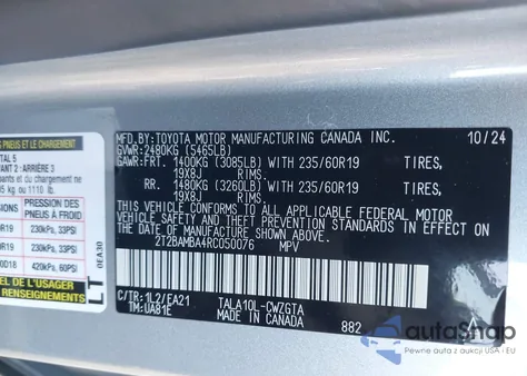 2024 Lexus Rx 350 Premium из США, поврежденный, VIN 2T2BAMBA4RC050076